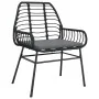 Juego de comedor jardín 5 piezas cojines ratán sintético negro de , Conjuntos de jardín - Ref: Foro24-3334549, Precio: 326,71...