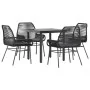 Juego de comedor jardín 5 piezas cojines ratán sintético negro de , Conjuntos de jardín - Ref: Foro24-3334563, Precio: 335,23...