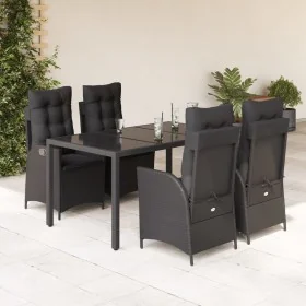 Set de muebles jardín 5 pzas con cojines ratán sintético negro von , Gartensets - Ref: Foro24-3213070, Preis: 668,27 €, Rabat...