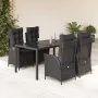 Set de muebles jardín 5 pzas con cojines ratán sintético negro by , Garden sets - Ref: Foro24-3213070, Price: 642,11 €, Disco...