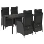 Set de muebles jardín 5 pzas con cojines ratán sintético negro by , Garden sets - Ref: Foro24-3213070, Price: 642,11 €, Disco...