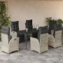 Set comedor jardín 7 pzas y cojines ratán sintético gris claro by , Garden sets - Ref: Foro24-3213466, Price: 940,13 €, Disco...