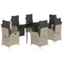 Set comedor jardín 7 pzas y cojines ratán sintético gris claro by , Garden sets - Ref: Foro24-3213466, Price: 940,13 €, Disco...