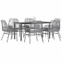 Juego comedor jardín 7 pzas cojines ratán sintético vidrio gris by , Garden sets - Ref: Foro24-3334580, Price: 543,31 €, Disc...