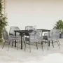 Juego comedor jardín 7 pzas cojines ratán sintético vidrio gris by , Garden sets - Ref: Foro24-3334580, Price: 543,31 €, Disc...