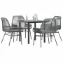 Juego comedor jardín 5 pzas cojines ratán sintético vidrio gris von , Gartensets - Ref: Foro24-3334577, Preis: 317,18 €, Raba...