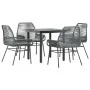 Juego comedor jardín 5 pzas cojines ratán sintético vidrio gris von , Gartensets - Ref: Foro24-3334577, Preis: 317,18 €, Raba...