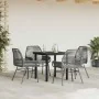 Juego comedor jardín 5 pzas cojines ratán sintético vidrio gris von , Gartensets - Ref: Foro24-3334577, Preis: 317,18 €, Raba...