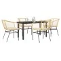 Juego de comedor jardín 5 piezas cojines ratán sintético marrón de , Conjuntos de jardín - Ref: Foro24-3334606, Precio: 295,0...