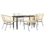 Juego de comedor jardín 5 piezas cojines ratán sintético marrón de , Conjuntos de jardín - Ref: Foro24-3334606, Precio: 295,0...