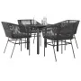 Juego de comedor jardín 5 piezas cojines ratán sintético negro de , Conjuntos de jardín - Ref: Foro24-3334612, Precio: 347,38...