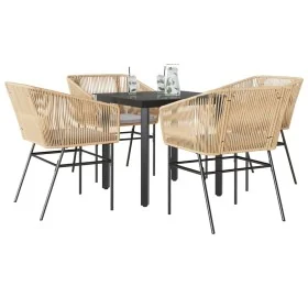 Juego de comedor jardín 5 piezas cojines ratán sintético marrón von , Gartensets - Ref: Foro24-3334619, Preis: 345,18 €, Raba...