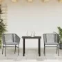 Juego comedor jardín 3 pzas cojines ratán sintético vidrio gris de , Conjuntos de jardín - Ref: Foro24-3334625, Precio: 231,4...