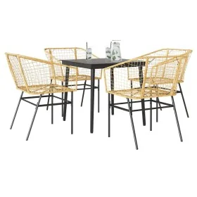 Juego de comedor jardín 5 piezas ratán sintético marrón by , Garden sets - Ref: Foro24-3334493, Price: 317,44 €, Discount: %