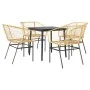 Juego de comedor jardín 5 piezas ratán sintético marrón de , Conjuntos de jardín - Ref: Foro24-3334493, Precio: 277,82 €, Des...
