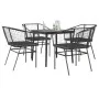 Juego de comedor jardín 5 piezas cojines ratán sintético negro de , Conjuntos de jardín - Ref: Foro24-3334500, Precio: 273,48...