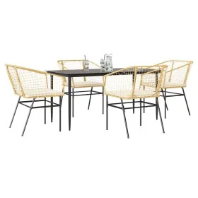 Juego de comedor jardín 5 piezas cojines ratán sintético marrón by , Garden sets - Ref: Foro24-3334509, Price: 351,47 €, Disc...