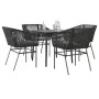 Juego de comedor jardín 5 piezas cojines ratán sintético negro de , Conjuntos de jardín - Ref: Foro24-3334514, Precio: 407,78...