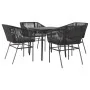 Juego de comedor jardín 5 piezas cojines ratán sintético negro de , Conjuntos de jardín - Ref: Foro24-3334514, Precio: 407,78...