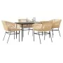 Juego de comedor jardín 5 piezas cojines ratán sintético marrón by , Garden sets - Ref: Foro24-3334523, Price: 398,44 €, Disc...