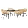 Juego de comedor jardín 5 piezas cojines ratán sintético marrón by , Garden sets - Ref: Foro24-3334523, Price: 398,44 €, Disc...