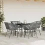 Juego comedor jardín 5 pzas cojines ratán sintético vidrio gris by , Garden sets - Ref: Foro24-3334528, Price: 380,48 €, Disc...