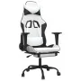 Silla gaming masaje y reposapiés cuero sintético negro blanco by , Gaming chairs - Ref: Foro24-345421, Price: 120,10 €, Disco...