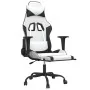 Silla gaming masaje y reposapiés cuero sintético negro blanco by , Gaming chairs - Ref: Foro24-345421, Price: 120,10 €, Disco...