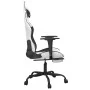 Silla gaming masaje y reposapiés cuero sintético negro blanco by , Gaming chairs - Ref: Foro24-345421, Price: 120,10 €, Disco...