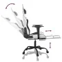 Silla gaming masaje y reposapiés cuero sintético negro blanco by , Gaming chairs - Ref: Foro24-345421, Price: 120,10 €, Disco...
