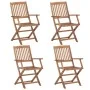 Sillas de jardín plegables 4 uds y cojines madera maciza acacia von , Gartenstühle - Ref: Foro24-3064639, Preis: 204,50 €, Ra...