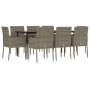 Set comedor jardín 9 pzas y cojines ratán sintético negro gris by , Garden sets - Ref: Foro24-3185152, Price: 559,78 €, Disco...