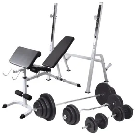Banco ejercicios con soporte pesas, pesas y mancuernas 120 kg by , Weight lifting machines - Ref: Foro24-275376, Price: 579,6...