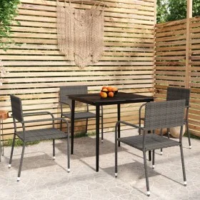 Juego de comedor de jardín 5 piezas gris by , Garden sets - Ref: Foro24-3099596, Price: 194,98 €, Discount: %