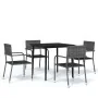 Juego de comedor de jardín 5 piezas gris by , Garden sets - Ref: Foro24-3099596, Price: 195,28 €, Discount: %