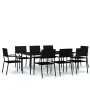 Juego de comedor de jardín 9 piezas negro de , Conjuntos de jardín - Ref: Foro24-3099594, Precio: 393,92 €, Descuento: %
