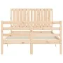 Bed frame with solid wood headboard 120x200 cm by vidaXL, Beds and slatted bases - Ref: Foro24-3194761, Price: 118,94 €, Disc...