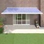 Toldo retráctil aluminio y tela azul y blanco 5x3 m by , Awnings - Ref: Foro24-3154525, Price: 601,49 €, Discount: %