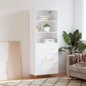 Aparador alto madera contrachapada blanco 69,5x34x180 cm by , Sideboards - Ref: Foro24-3189429, Price: 145,22 €, Discount: %