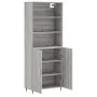Aparador alto madera contrachapada gris sonoma 69,5x34x180 cm de , Aparadores - Ref: Foro24-3189235, Precio: 130,44 €, Descue...