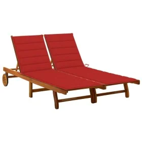Tumbona de jardín 2 personas y cojines madera maciza de acacia by , Loungers - Ref: Foro24-3061380, Price: 410,89 €, Discount: %
