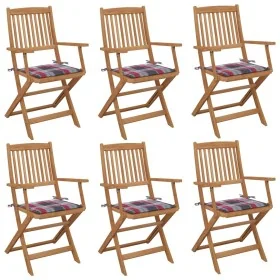 Sillas de jardín plegables 6 uds y cojines madera maciza acacia von , Gartenstühle - Ref: Foro24-3065474, Preis: 319,63 €, Ra...