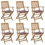 Sillas de jardín plegables 6 uds y cojines madera maciza acacia by , Garden chairs - Ref: Foro24-3065474, Price: 325,88 €, Di...
