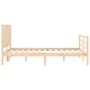 Bed frame with solid wood headboard 120x200 cm by vidaXL, Beds and slatted bases - Ref: Foro24-3194761, Price: 118,94 €, Disc...