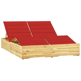 Tumbona doble y cojines rojos madera pino impregnada von , Liegen - Ref: Foro24-3065990, Preis: 303,55 €, Rabatt: %
