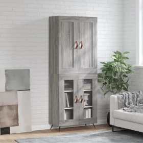 Aparador alto madera contrachapada gris sonoma 69,5x34x180 cm by , Sideboards - Ref: Foro24-3199599, Price: 151,31 €, Discoun...