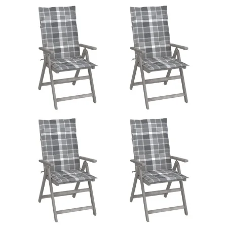 Sillas reclinables jardín y cojines 4 uds madera maciza acacia de , Sillas de jardín - Ref: Foro24-3065391, Precio: 285,34 €,...