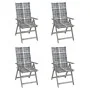 Sillas reclinables jardín y cojines 4 uds madera maciza acacia de , Sillas de jardín - Ref: Foro24-3065391, Precio: 285,34 €,...