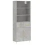 Aparador alto madera contrachapada gris hormigón 69,5x34x180 cm by , Sideboards - Ref: Foro24-3200509, Price: 133,40 €, Disco...
