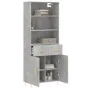 Aparador alto madera contrachapada gris hormigón 69,5x34x180 cm by , Sideboards - Ref: Foro24-3200509, Price: 133,40 €, Disco...